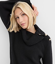 Petite Button Neck Flare Sleeve Sweater carousel Product Image 3