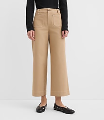 Petite Curvy Palmer Wide Leg Crop Pants in Contrast Stitch carousel Product Image 1