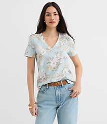 Floral Everyday V-Neck Tee carousel Product Image 2