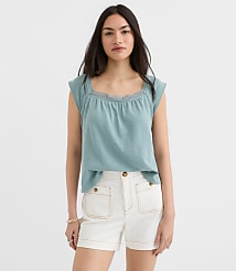 Lace Trim Square Neck Top carousel Product Image 1