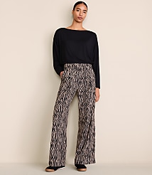 Petite Lou & Grey Zebra Print Wanderweave Wide Leg Trouser Pants carousel Product Image 1