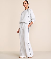 Petite Lou & Grey Heathered Piped Elite Fleece Wide Leg Sweatpants carousel Product Image 1