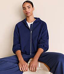 Petite Lou & Grey Quilted Jacquard Zip Hoodie carousel Product Image 2