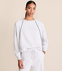 Petite Lou & Grey Heathered Piped Elite Fleece Sweatshirt carousel Product Image 1