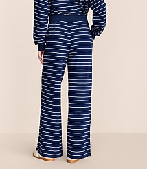 Petite Lou & Grey Striped Cozy Cotton Wide Leg Pants carousel Product Image 3