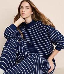 Lou & Grey Striped Cozy Cotton Mock Neck Sweatshirt carousel Product Image 4