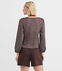 Pindot Ruched Blouse carousel Product Image 2