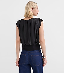 Pleated Banded Hem Top carousel Product Image 3