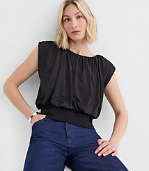 Pleated Banded Hem Top carousel Product Image 2