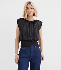 Pleated Banded Hem Top carousel Product Image 1