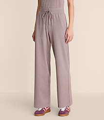 Lou & Grey Heathered Brushedsoft Slim Wide Leg Pants carousel Product Image 2