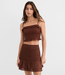 LOFT Beach Ruffle Smocked Crop Top carousel Product Image 1