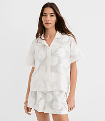 LOFT Beach Daisy Mesh Jacquard Shirt carousel Product Image 2