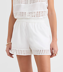 LOFT Beach Crochet Trim Shorts carousel Product Image 3