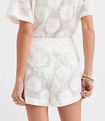 LOFT Beach Daisy Mesh Jacquard Shorts carousel Product Image 4