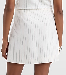 Pinstripe Cotton Linen Modern Mini Skort carousel Product Image 2