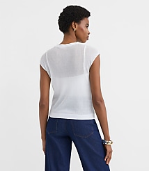 Ribbed Cap Sleeve Sweater Tee carousel Product Image 3