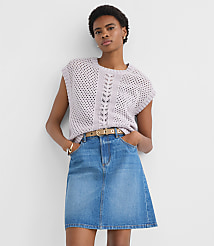 Mixed Pointelle Cap Sleeve Sweater carousel Product Image 1