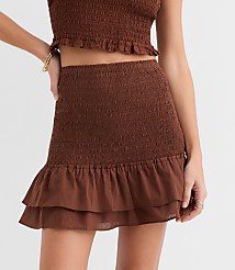 LOFT Beach Ruffle Smocked Mini Skirt carousel Product Image 2