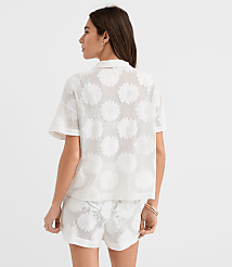 LOFT Beach Daisy Mesh Jacquard Shirt carousel Product Image 3