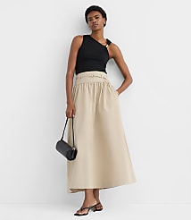 Twill Belted Maxi Pocket Skirt carousel Product Image 1