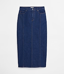 Rivete Seamed Denim Maxi Skirt in Nova Wash carousel Product Image 4
