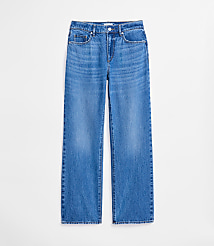 Rivete Curvy Mid Rise Relaxed Straight Jeans in Vintage Mid Wash carousel Product Image 3