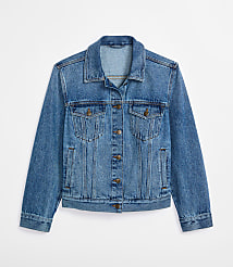 Rivete Denim Trucker Jacket in Vintage Mid Wash carousel Product Image 5