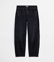 Rivete Seamed High Rise Barrel Jeans in Noir Wash carousel Product Image 4