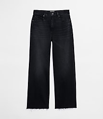 Rivete Fresh Cut High Rise Wide Leg Jeans in Noir Wash carousel Product Image 5
