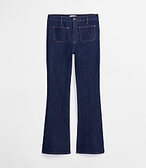 Rivete Curvy Patch Pocket High Rise Slim Flare Jeans in Classic Rinse Wash carousel Product Image 3