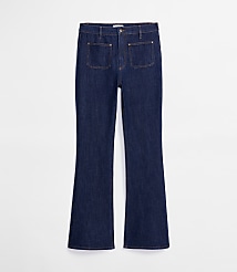 Rivete Patch Pocket High Rise Slim Flare Jeans in Classic Rinse Wash carousel Product Image 4