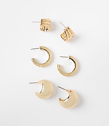 Mixed Huggie Hoop Earring Set carousel Product Image 1
