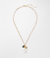 Mother Of Pearl Starfish Cluster Pendant Necklace carousel Product Image 1