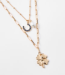 Lucky Clover Layered Necklace Set carousel Product Image 2