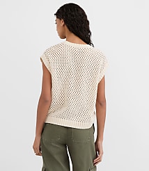 Mixed Pointelle Cap Sleeve Sweater carousel Product Image 2
