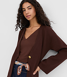Hammered Metallic Button Sweater Jacket carousel Product Image 1