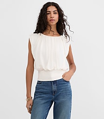 Pleated Banded Hem Top carousel Product Image 1