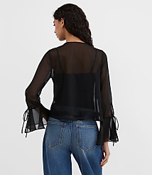Pintucked Bow Blouse carousel Product Image 3