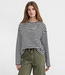 Striped Long Sleeve Modern Tee carousel Product Image 1