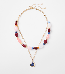 Marbleized Beaded Statement Necklace Set carousel Product Image 1