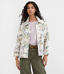 Floral Denim Chore Jacket