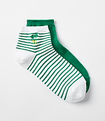 Clover Stripe & Solid Ankle Sock Set carousel Product Image 1