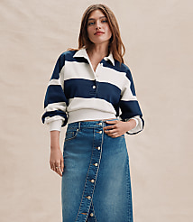 Petite Rugby Stripe Polo Top carousel Product Image 4