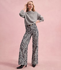 Palmer Wide Leg Pants in Leopard Print Velvet carousel Product Image 4