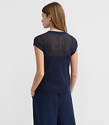 Ribbed Cap Sleeve Sweater Tee carousel Product Image 3