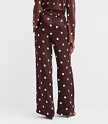 Fluid Pull On Wide Leg Pants in Dotted Satin carousel Product Image 2
