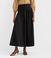 Yoke Poplin Maxi Skirt carousel Product Image 2