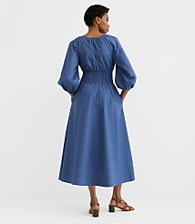 Poplin Smocked Midi Pocket Dress carousel Product Image 3