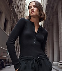 LOFT Versa Ribbed Henley Sweater carousel Product Image 4